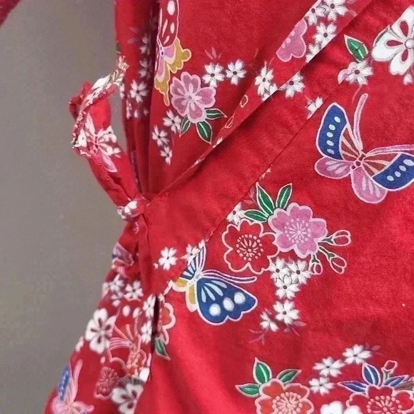 Ichiban Vintage Rare Red Floral Double Tie Shirt Size Large Made in Japan - Picture 4 of 9